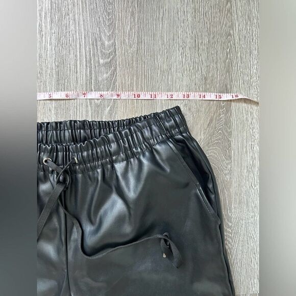 Laundry by Shelli Segal EUC Faux Leather Black Joggers Pants Size S - Picture 8 of 10